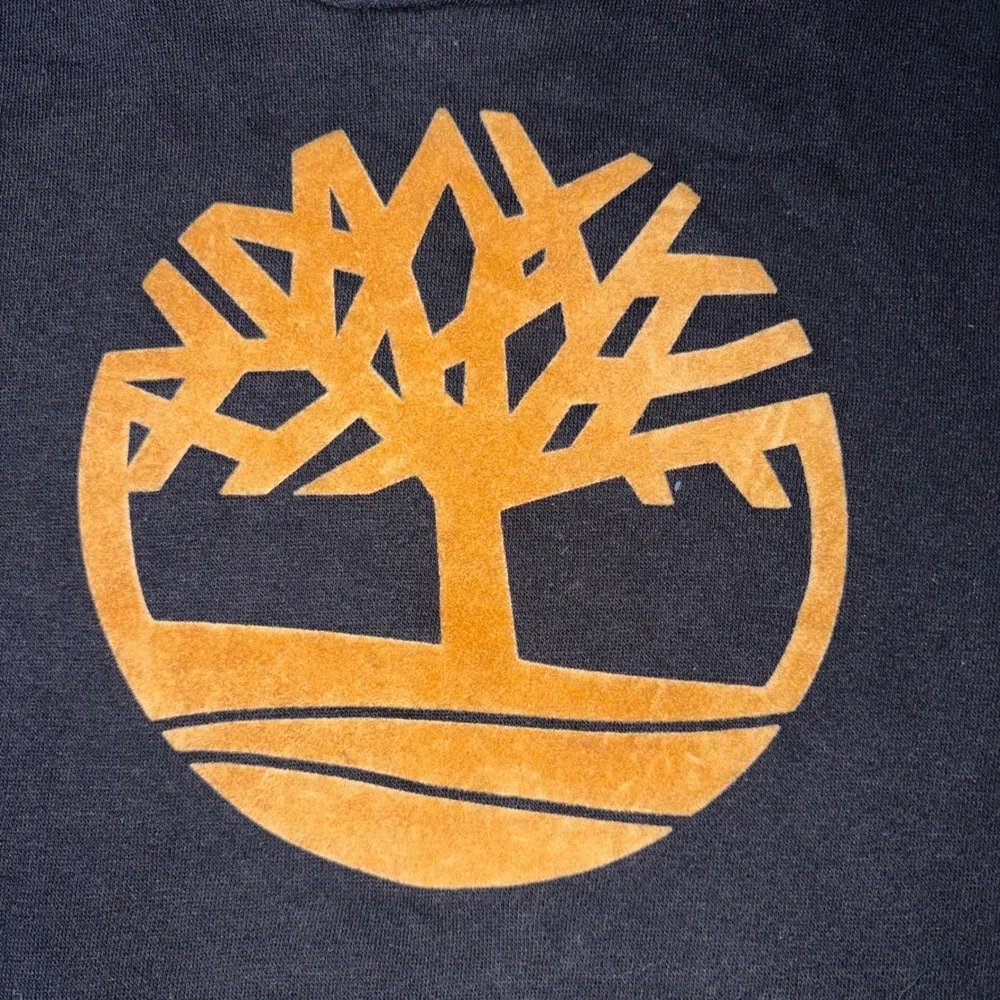 Timberland Kids Black Flocked Tree Logo Hoodie TLFFB26F-001 Size M 10/12